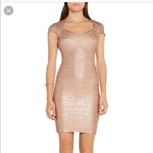Herve Leger Gold Mini Dress